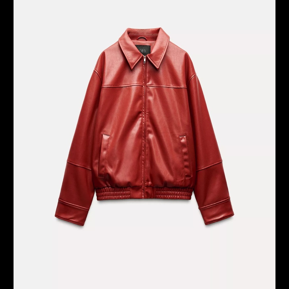 Zara Women's Red Bomber Jacket